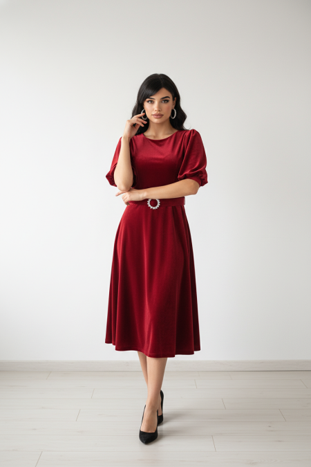 فستان مخمل رسمي لونين